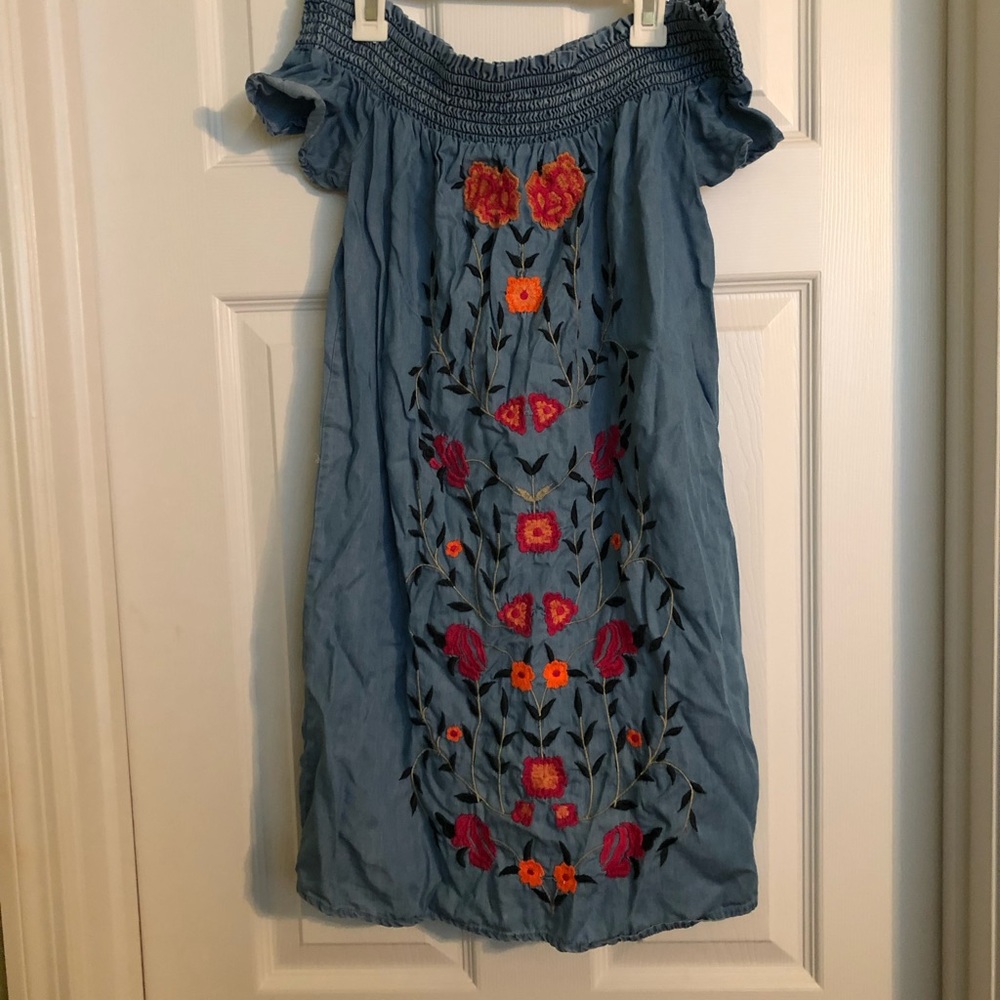 Strapless Floral Dress